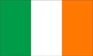 Irish flag, green white orange vertical stripes, patriotic flag of Ireland, national flag, Irish pride, outdoor or indoor decoration, high-quality fabric, vibrant colors, flag for events and celebrations, patriotic decor for homes and offices.