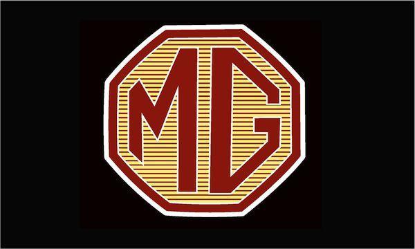 MG emblem logo, vintage car badge design with classic style and bold colors, ideal for automotive branding and collectibles.